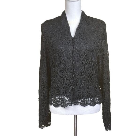 Talbots Jackets & Blazers - Talbots black lace blazer, 8, timeless, elegant, romantic, feminine, Parisian